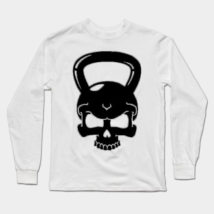 Kettlebell Skull White Long Sleeve T-Shirt